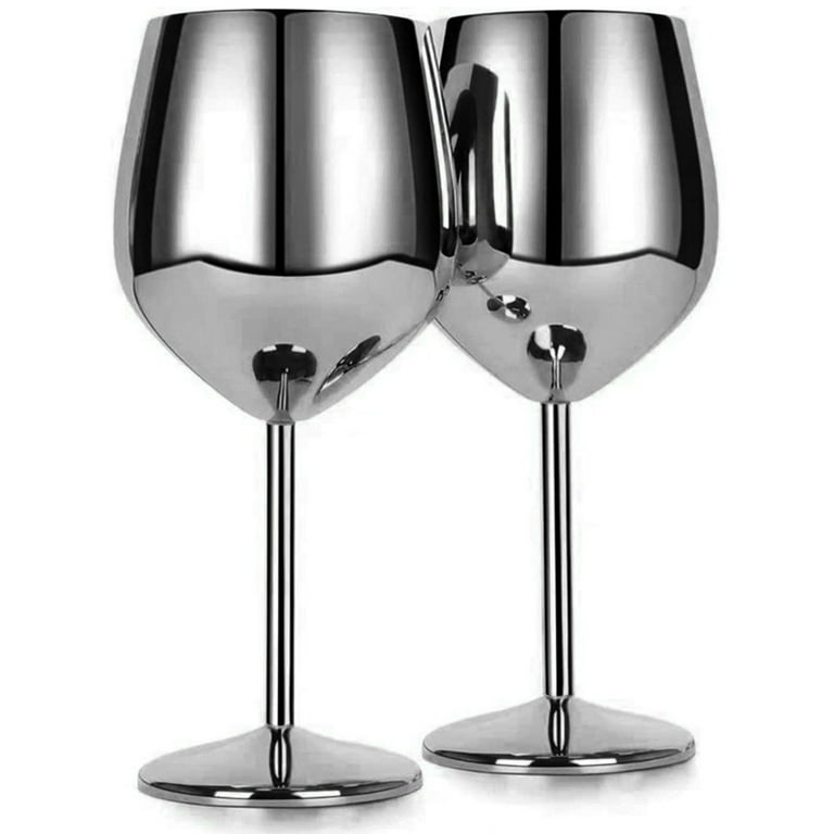 Stainless Steel Martini Glasses: 8 oz Shatterproof 18/8 Mirror Polished  Finish (Set of 4)