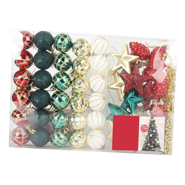 53 piezas de adornos de bolas navideñas para decoración navideña de interiores y aniversarios. Estilo C