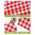 thumbnail image 4 of Red White Plaid Bar Stool Covers Set of 6, Modern Farmhouse Buffalo Check Gingham Stretch Washable Bar Chair Covers with Backs, Removable Pub Counter Height Chair Cover for Kitchen Dining Room Cafe, 4 of 7