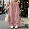 thumbnail image 2 of Maean Sweatpants for Women Corduroy Pants Baggy Wide Leg Casual Drawstring Elastic Waist Loose Trousers with Pockets, 2 of 7
