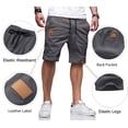 thumbnail image 3 of Shorts casuales JMIERR de algodón con cordón, gris, para hombre, 3 of 8