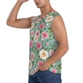 thumbnail image 3 of Lsque Rose Flowers Print Men's Cotton Blend Sleeveless Muscle Shirts (S-3XL)- Moisture Wicking, Odor Protection, UPF 30+,, 3 of 8