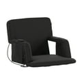 thumbnail image 2 of Emma + Oliver Black Portable Heated Reclining Stadium Chair with Armrests, Heated Padded Back & Heated Seat with Dual Storage Pockets and Backpack Straps, 2 of 15