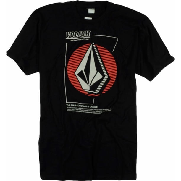 Volcom Logo Graphic playera para hombre, negro, mediano Volcom Camiseta gráfica
