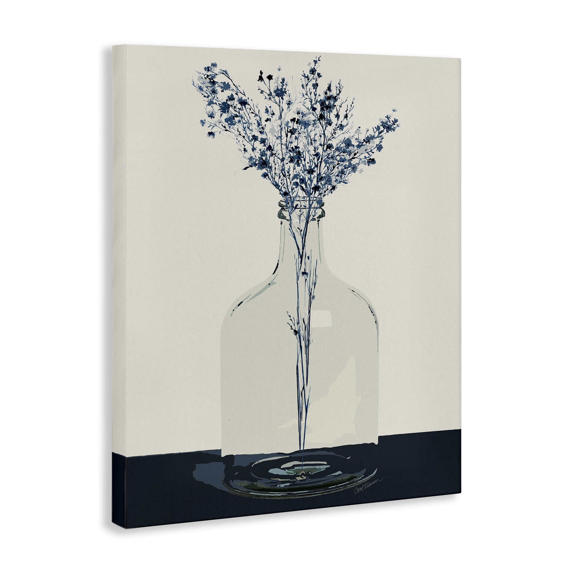 Stupell Industries Wildflowers in Glass Vase Plants & Flowers Painting Wrapped Canvas Art Print Wall Art, 30 x 40