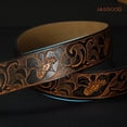 thumbnail image 4 of JASGOOD Western Belts for Men Women Genuine Leather Cowboy Belt without Buckle Cowgirl Belt Strap for Jeans, 4 of 10
