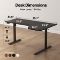thumbnail image 3 of 55.1 Inch Electric L-Shaped Height Adjustable Standing Desk, Sit to Stand Corner Desk with Memory Presets and Hooks, Ergonomic Home Office Computer Desk for Workstations, Black, 3 of 9