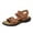 Brown, variant on Jsaierl Flat Sandals for Women Dressy Summer, Flat Bottom Striped Shoes Lightweight Beach Sandals Casual Shoes Size 7