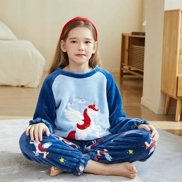 Pijamas de felpa para ninos y ninas ropa de dormir calida de dinosaurio de dibujos animados para bebes ropa de noche de invierno para adolescentes Bodega Aurrera en linea