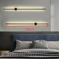 thumbnail image 2 of Modern LED Wall Light, Long LED Wall Lamp, Black Minimalist Linear Strip Sconce Wall Mounted Lamp for for Living Room Bedroom Hallway 39.37in, 2 of 13