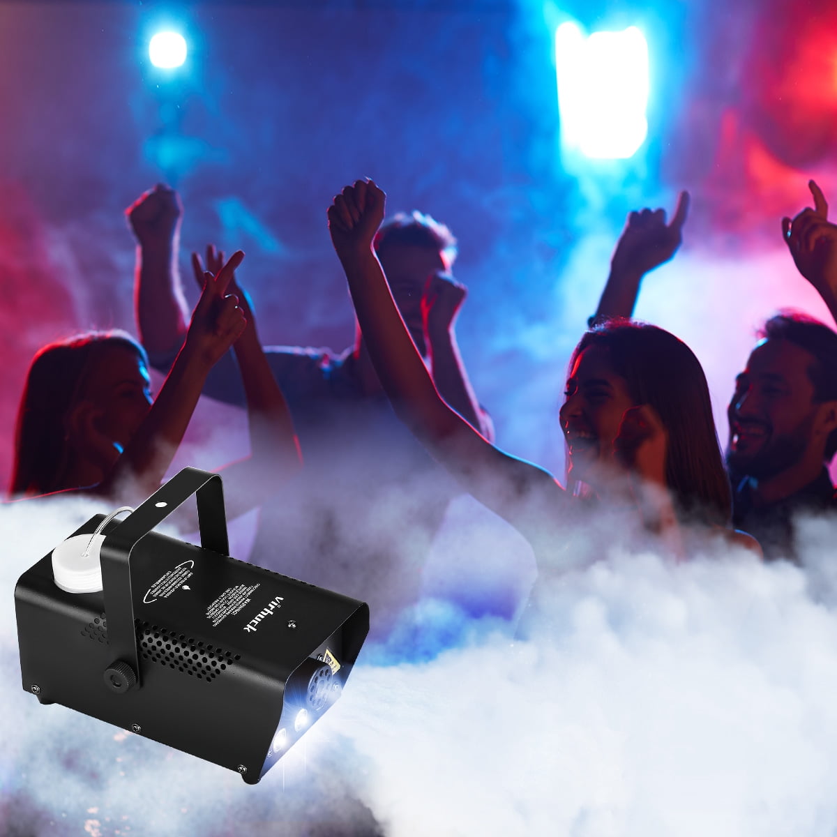 Virhuck Smoke Machine Fog Machine,500-Watt Upgraded with Wireless Remote  Control and Colorful LED Light Fog Machine Portable for Party Festival Club  Stage Wedding Holiday Black