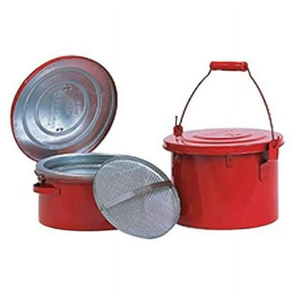 Eagle Mfg Bench Can,1/2 Gal.,Galvanized Steel,Red B602