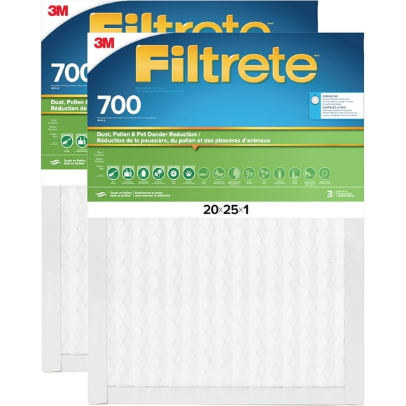 shiyou-20x25x1 AC Furnace Air Filter, MPR 700, MERV 8, Tough on Pollen, Easy on Airflow, 3-Month Pleated 1-Inch Electrostatic Air Cleaning Filter, 2-Pack (Actual Size 19.69 x 24.69 x 0.81 in)