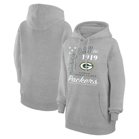 Unisex Starter  Heather Gray Green Bay Packers Arch Team Fleece Pullover Hoodie