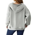 thumbnail image 5 of Otntypg Full Zip up Hoodie Jackets for Women Fall Winter Fashion Outfits Casual Long Sleeve Hooded Pullover Sweatshirts Loose Fit Casual Athletic Tees Shirt Jacket with Pockets Gray L, 5 of 8