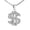 Silver, variant on Men's Stainless Steel Domineering Zircon Inlaid Dollar Sign Pendant Necklace Personalized Hipster Jewelry Gold