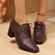 thumbnail image 1 of Xucatan Women's Square Toe Lace-Up Zipper Leather Shoes, Chunky Heel Ankle Booties for Women, Dressy Casual Fall Winter Boots for Office & Daily Wear Gift, 1 of 8