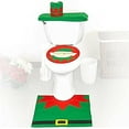 thumbnail image 3 of 3pcs Christmas, Toilet Seat Cover Rug Set, Christmas Bathroom Decorations, 3 of 3