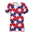 thumbnail image 5 of Fiudx Camisas de Mujer Blusa Superior con Estampado de Manga Corta y Cuello En V, Cómoda E Informal, a La Moda para Mujer, 5 of 5