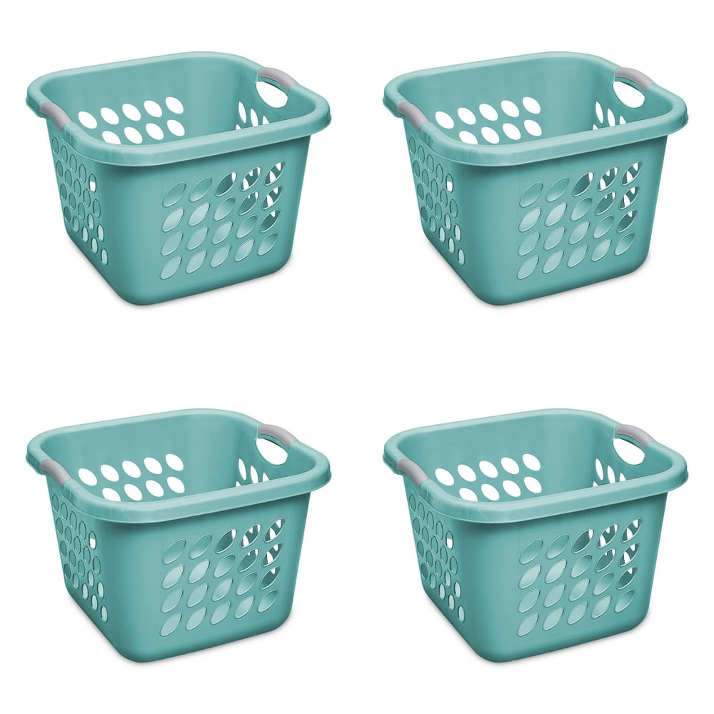 Sterilite 1.5 Bushel Ultra™ Square Laundry Basket Teal Splash Set of 4