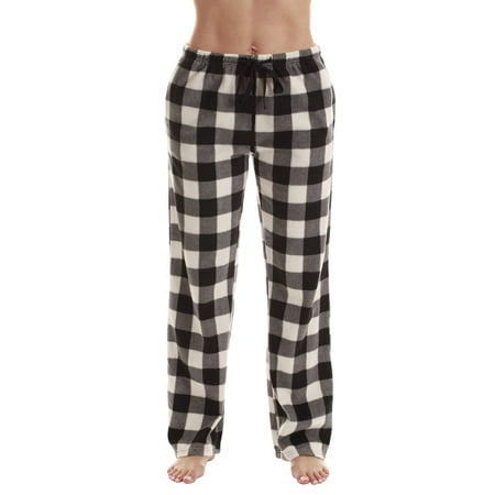 

Just Love Fleece Pajama Pants for Women Sleepwear PJs (White - Buffalo Plaid Medium)