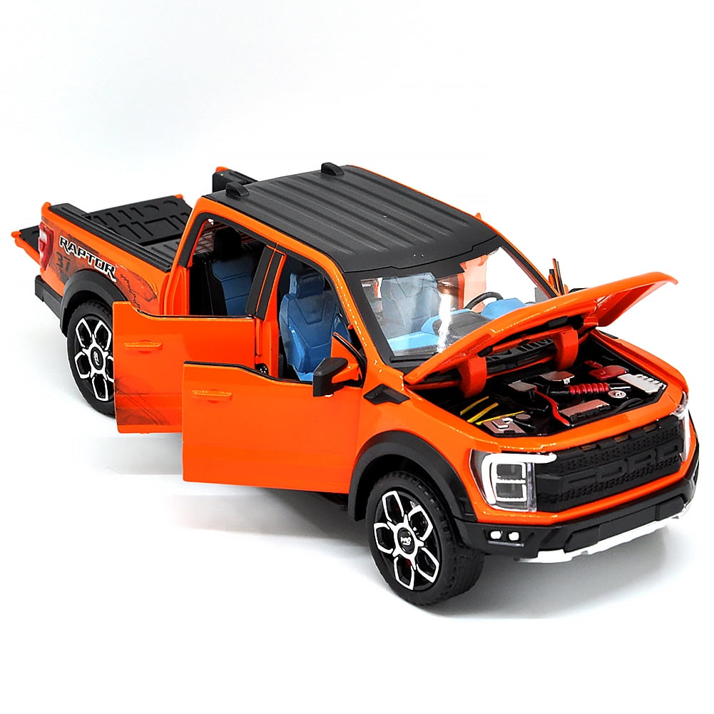 1: 20 Suitable for Ford Raptor F150 alloy die-casting metal car model, with sound, light and rebound functions, children's toy car collection, boys' birthday gift