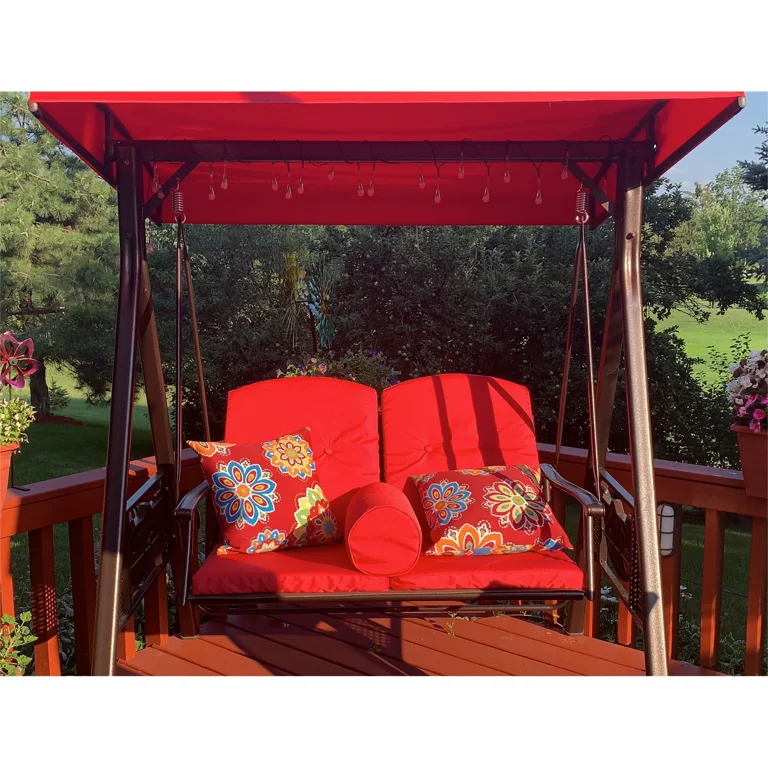WAKE × Setinn Tour Porch 2P Set PURPLE LEAF Deluxe 2-Seat Outdoor Porch Swing, Weather