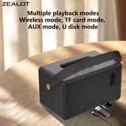 ZEALOT MT01 50W retro wireless speaker, portable subwoofer, dual docking, ultra-long battery life, 36-hour playback time, large speaker stereo