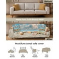 thumbnail image 3 of Summer Beach Sofa Covers for 3 Cushion,Washable Couch Cover for Sectional Sofa Slipcovers with Tassel,Coastal Starfish Seashell Conch Brown Sand Loveseat Covers Futon Cover Throw Blanket 71''x118'', 3 of 8