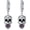Red Grey Black, variant on Mens Womens 925 Sterling Silver Opal Skull Hoop Earrings Dangle with Skulls, Skull Hook Earrings for Men Women 2pcs-1
