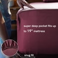 thumbnail image 5 of YNM Bamboo Bed Sheet Set, 500TC Fabric with 1 Pillowcases and Flat Sheet, Deep Pocket Fit 17'', Cooling and Silky-Soft Feel, Sweat Wicking, 3 Piece (Twin, Bamboo Rose Purple), 5 of 5