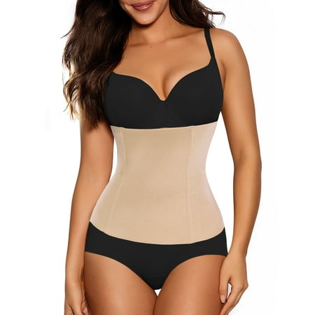 

Eleady Seamless Postpartum Belly Band Wrap Underwear C-section Recovery Belt Binder Slimming Shapewear for Women(Beige Large)