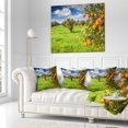thumbnail image 2 of Designart Bright Green Grass in Orange Garden - Landscape Printed Throw Pillow - 18x18, 2 of 4