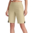 thumbnail image 4 of Yourumao Golf Shorts with Pocket for Women Stretchy Knee Length High Waist Shorts Solid Shorts Activewear Workout Pants, 4 of 10