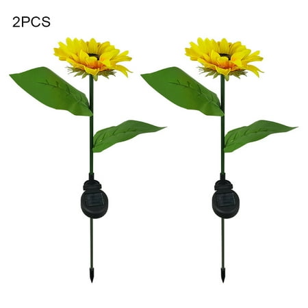

2pcs Solar Sunflower Lights Garden Outdoor LED Flower Lamp Landscape Lawn Flower Light New