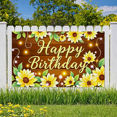 thumbnail image 6 of Wooden Background Happy Birthday Banner with Sunflower Elements Party Supplies Birthday Party Decors Photography Props Backdrop Decorations, 6 of 8