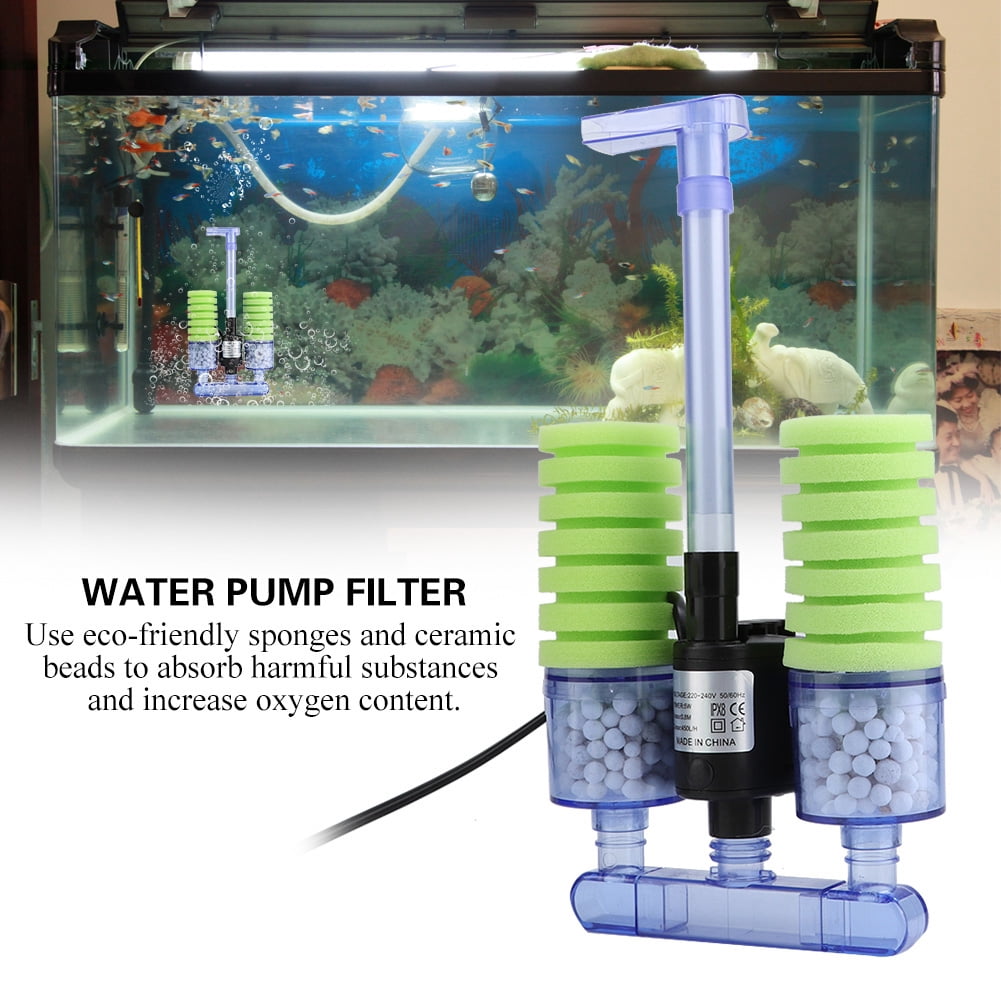 Suodoka Mini Aquarium Fish Tank Sponge Filter with Submersible Water Pump, XY-2902, 7.08 inches / 18 cm