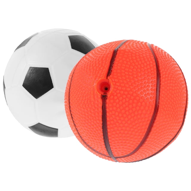 2 Pcs Ballon Gonflable Jouet de Rembourrage pour Enfants Basketball et Football