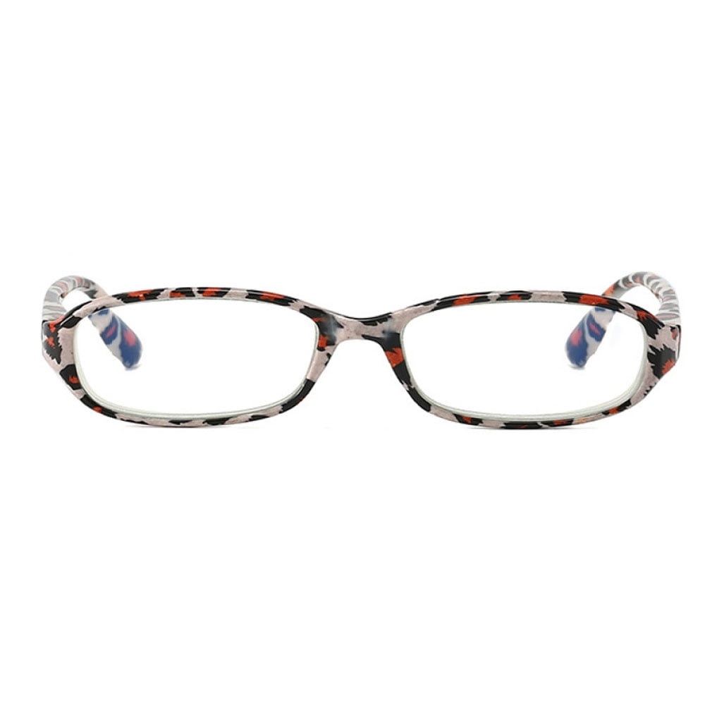 5 Pairs of Small Rectangle Flower Print Anti-blue Light Reading Glasses 3.50 Spring Hinges Readers for Women +3.50 strength
