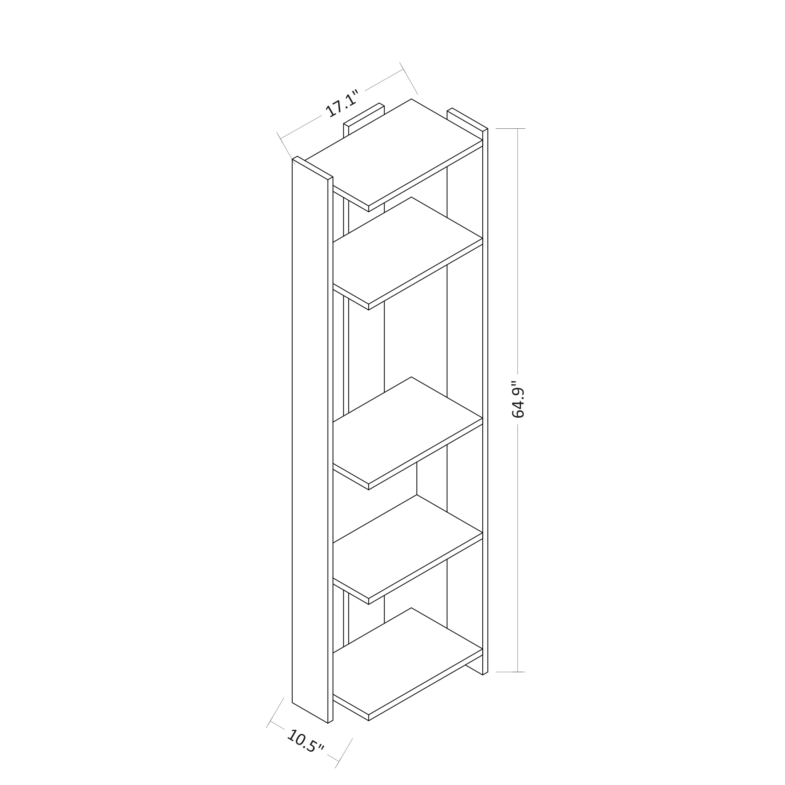 Ada Home Decor Abis Narrow Modern Bookcase