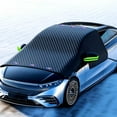 thumbnail image 3 of Car Windshield Cover for Ice and Snow - Universal Windshield Snow Cover with Side Window and Rearview Mirror Protector, Durable Magnetic Winter Frost Hail Guard, (Green reflective strip), 3 of 5