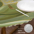 thumbnail image 3 of Sage Green Gold Round Tablecloth, Fitted Table Cover with Elastic for 36"-44" Round Tables, Aesthetics Flower Boho Watercolor Art Table Cloth Outdoor Indoor Dinning Party Waterproof Tablecloths, 3 of 7