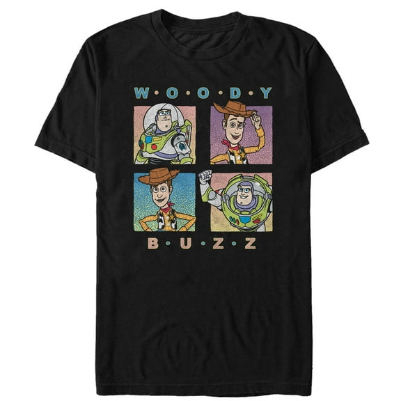 Men's Toy Story Buzz & Woody Box  Graphic Tee Black Large