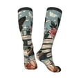 thumbnail image 5 of Lsque Vintage Art Butterfly Flower Printed Crew Socks Men's Women's LightWeight Thin Casual Calf Socks ,Knee High Socks,Cotton Socks, 5 of 9
