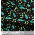 thumbnail image 2 of Soimoi Black Poly Georgette Fabric Dot & Leaves Print Fabric by the Yard 42 Inch Wide, 2 of 2