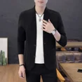 thumbnail image 2 of Suéter de punto con cuello en V para hombre, sudadera negra de negocios para hombre, nueva moda, jersey de gran tamaño Y2k, ropa de calle de lana con calefacción, 2 of 5