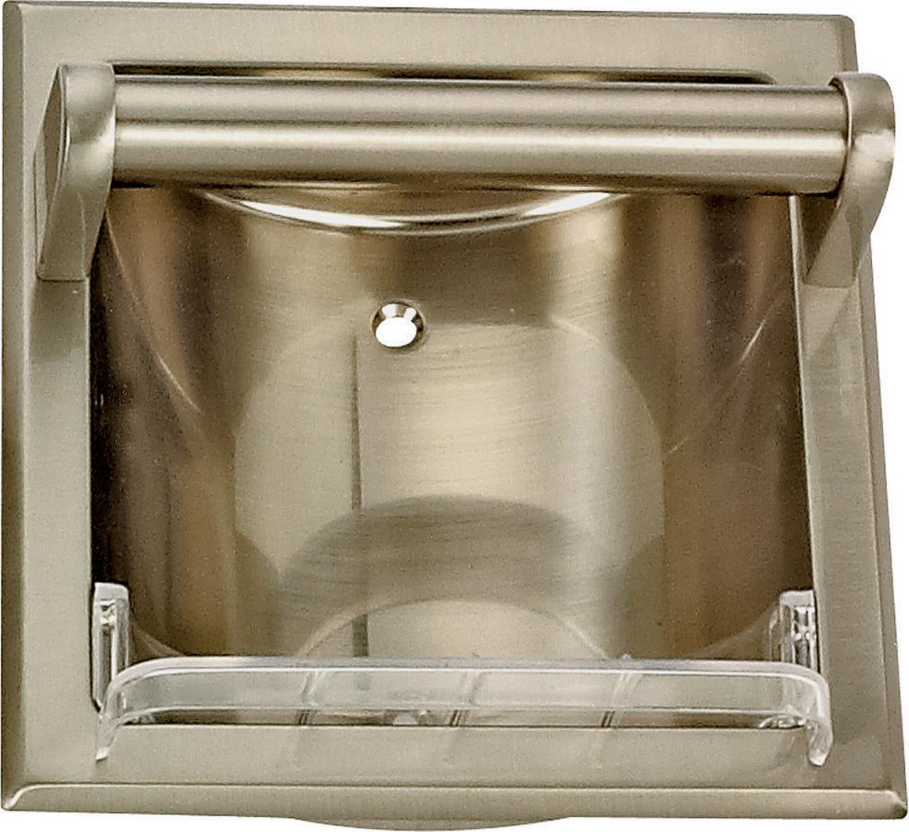 Bathroom Soap Dish Holder Grab Bar Recessed Stainless Steel Frame w/ Screws 