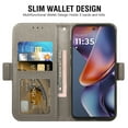 thumbnail image 5 of Asuwish Compatible with Motorola Moto G 5G 2025 Wallet Phone Case and Tempered Glass Screen Protector Flip Credit Card Holder Stand Mandala Flower Cell Cover for G5G 5 G G5 Women Gray, 5 of 9