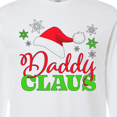 thumbnail image 4 of Inktastic Daddy Claus with Christmas Santa Hat and Snowflakes Long Sleeve T-Shirt, 4 of 5