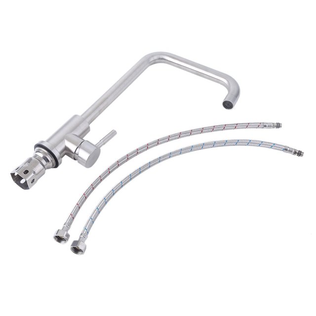 304 Stainless Steel Faucet Kitchen Taps Lead-Free Single Handle Pull Down Sink Hot Cold Water Mixer Tap With Two Hoses